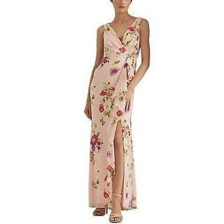 Lauren Ralph Lauren Floral Crinkled Georgette Gown Pink Multi 12