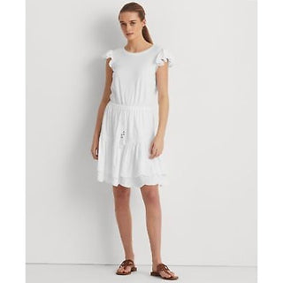 Lauren Ralph Lauren Eyelet Jersey Dress White 4