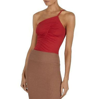 Enza Costa Rogue//Shoulder Ruched Tank//Color: Red//Size: S