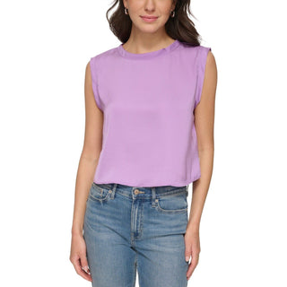 Calvin Klein Jeans Womens Extended-Shoulder Crop Everlee L