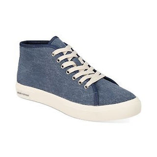 Sun Stone Mens Mid-Top Lace-Up Sneakers Chambray 10.5
