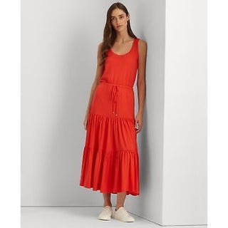 Lauren Ralph Lauren Sleeveless Jersey Dress Tomato 8